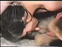 [ Zoophilia Tube ] Man watches his partner receive drilled by a mutt